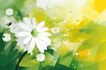 Spring background with flowers created with Generative AI technology