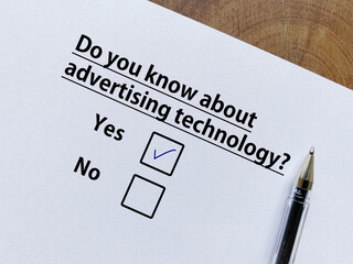 Questionnaire about advertisement