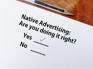 Questionnaire about advertisement