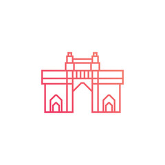 Fototapeta premium mumbai landmarks vector for website, UI Essential, symbol, presentation