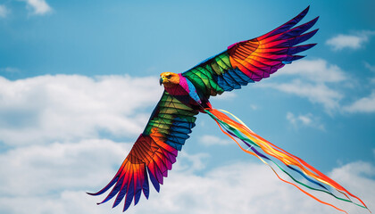 A macaw vibrant colors showcase nature beauty generated by AI