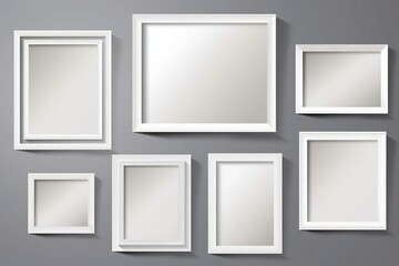 Set of empty photo frames compositions Realistic vector mockups Retro photo frames with shadowisolated-transformed