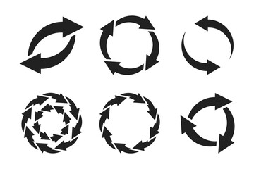 Abstract arrow vector icons. Arrow direction circle.
