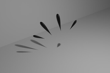 hand print on black background