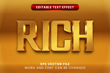 Golden textured rich vector text effect