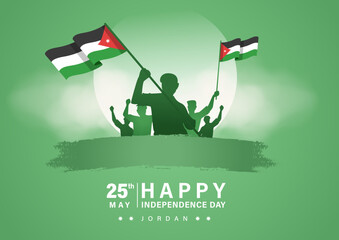 Jordan Independence day vector illustration