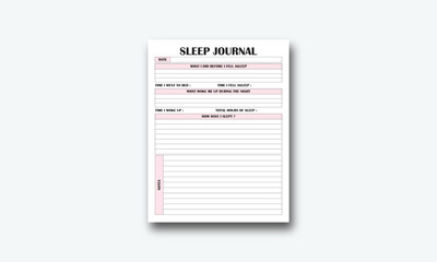 sleep journal kdp interior