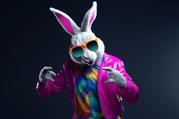 Bunny Music Dancer Having Fun Generative AI