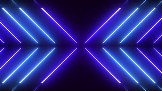 Abstract Blue and Purple Neon Light, Stage, Party, DJ Music Background (Looping Background)