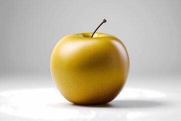 Yellow fresh apple, isolated on white background.