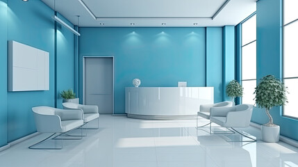 Naklejka na ściany i meble medical concept Interior design of a hospital or clinic that is elegant and modern.