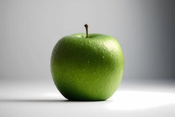 Green fresh apple, isolated on white background.