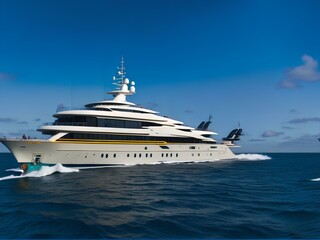 Fototapeta na wymiar luxury yacht in the ocean generated Ai 