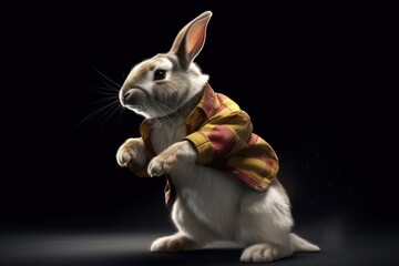 Rabbit Rapper Dancer Background Generative AI