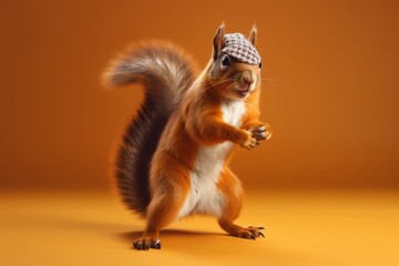 Squirrel Rapper Dancer Backdrop Generative AI