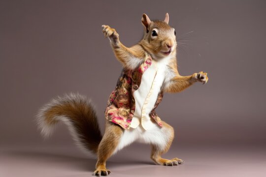 Squirrel Funky Street Dancing Having Fun Generative AI