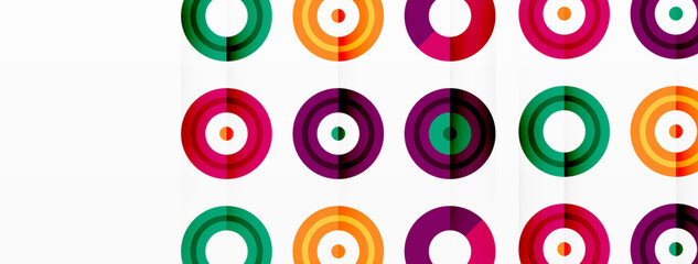 Abstract background with circle symmetric grid composition. Circle pattern creating sense of movement. Grid adds structure and balance to the composition, with equal spacing between each circle