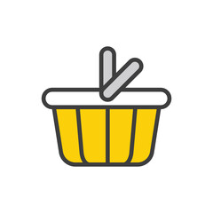 Shopping Basket icon design with white background stock illustration