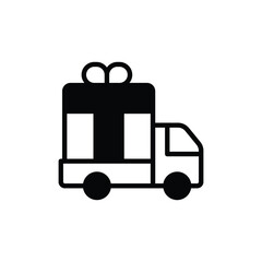 Gift Truck icon design with white background stock illustration
