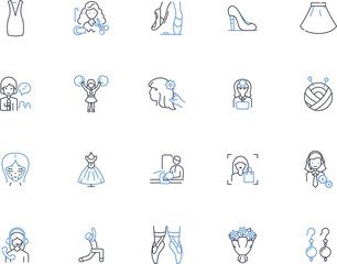 Mothers line icons collection. Nurturing, Selfless, Compassionate, Loving, Strong, Wise, Patient vector and linear illustration. Caring,Responsible,Supportive outline signs set
