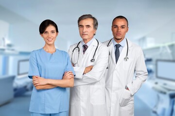 Team of medical doctors, healthcare hospital concept