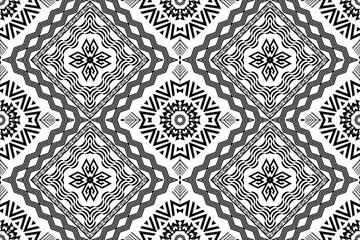 Geometric ethnic oriental traditional art pattern.black and white tone.Figure tribal embroidery style.Design for ethnic background,wallpaper,clothing,wrapping,fabric,element,sarong,vector illustration