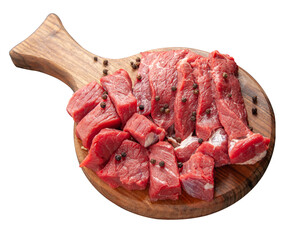 front view raw meat slices on dark background meal dinner meat salad barbecue food animal butchers_...