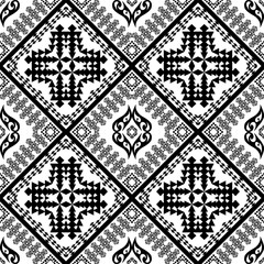 Geometric ethnic oriental traditional art pattern.black and white tone.Figure tribal embroidery style.Design for ethnic background,wallpaper,clothing,wrapping,fabric,element,sarong,vector illustration
