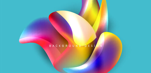 Beautiful liquid shapes with fluid colors abstract background