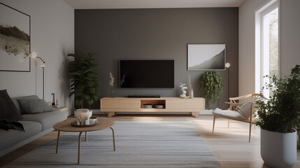 Fototapeta premium a minimalist living room, generative ai