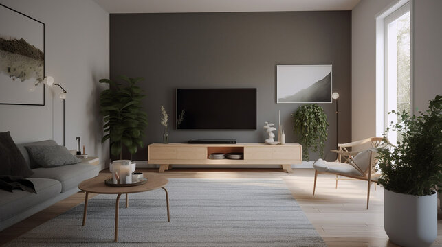a minimalist living room, generative ai