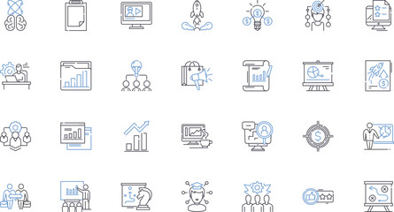 Method line icons collection. Procedure, System, Approach, Technique, Process, Practice, Strategy vector and linear illustration. Formula,Rule,Protocol outline signs set