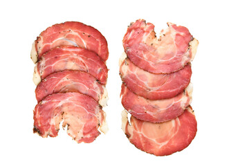 Sliced ham isolated on transparent png