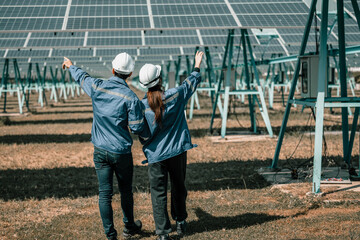 Solar design engineers visually inspect photovoltaic array installation sites for suitable alignment, surface, sunlight access, and structural stability. System maintenance and operation records.