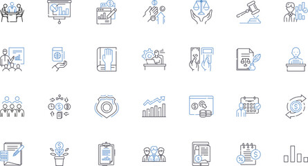 Supply chain management line icons collection. Logistics, Transportation, Procurement, Inventory, Distribution, Warehousing, Shipping vector and linear illustration. Forecasting,Demand,Optimization