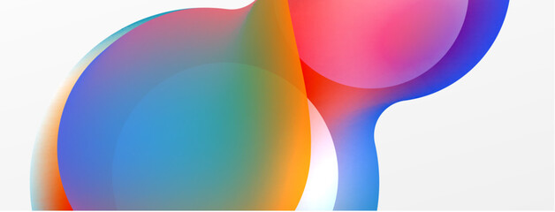 Fluid abstract background. Liquid color gradients composition. Round shapes and circle flowing design for wallpaper, banner, background or landing