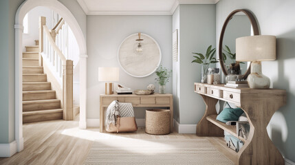 A coastal entryway with plenty of natural light ocean-inspired, generative