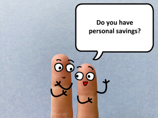 Finger art about savings account