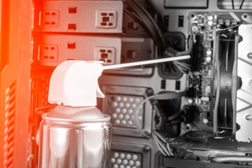 Cleaning the dust of the system unit of a home personal computer