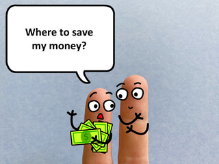 Finger art about savings account