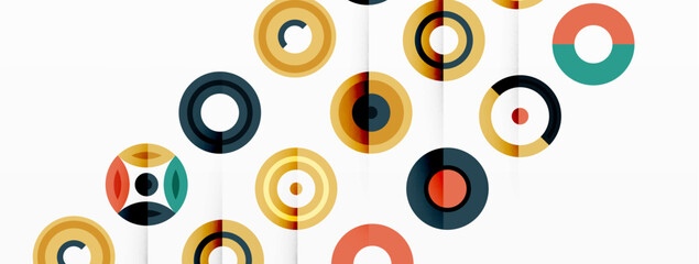 Vibrant and eye-catching vector background featuring a grid of colorful circles arranged in a patterned composition, perfect for modern and trendy designs