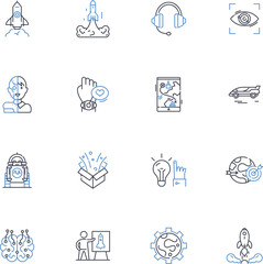 The coming years line icons collection. Change, Progress, Innovation, Transformation, Advancement, Revolution, Evolution vector and linear illustration. Development,Growth,Challenge outline signs set