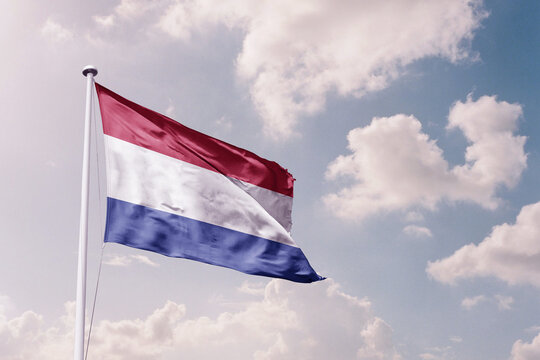 Netherland waving flag, flag in a pole, memorial day, freedom of speech, horizontal flag, rectangular, national, raise a flag, emblem