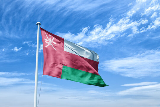 Oman waving flag, flag in a pole, memorial day, freedom of speech, horizontal flag, rectangular, national, raise a flag, emblem