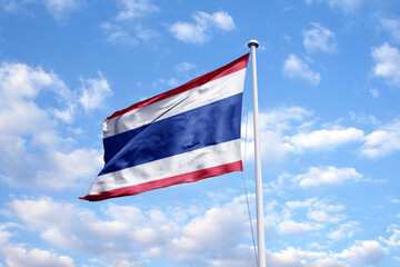 Thailand, waving flag, flag in a pole, memorial day, freedom of speech, horizontal flag, rectangular, national, raise a flag, emblem