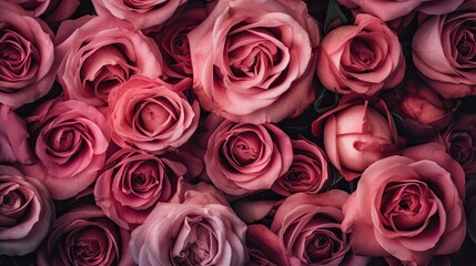 Obraz na płótnie Canvas Background image of pink roses Generative AI 