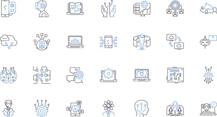Know-it-alls line icons collection. Arrogant, Opinionated, Confident, Pretentious, Smart, Wise, Bossy vector and linear illustration. Conceited,Informed,Insistent outline signs set - obrazy, fototapety, plakaty