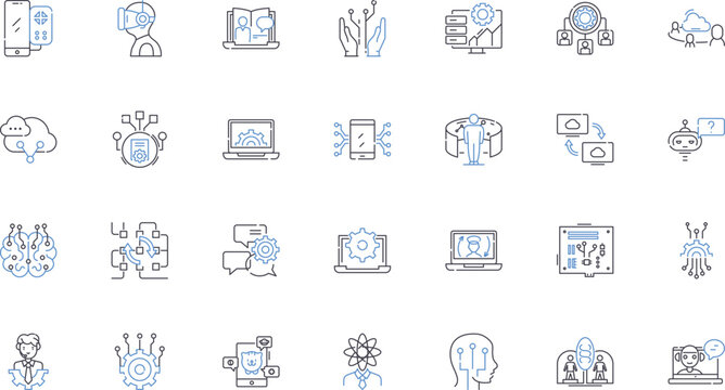 Know-it-alls line icons collection. Arrogant, Opinionated, Confident, Pretentious, Smart, Wise, Bossy vector and linear illustration. Conceited,Informed,Insistent outline signs set