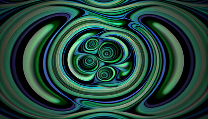 Fototapeta na wymiar Generative AI, Ripples of Green and Blue - Concentric Circles Abstract Background