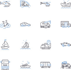 Motioning line icons collection. Gesture, Signal, Wave, Point, Direct, Indicate, Move vector and linear illustration. Nod,Shake,Wink outline signs set